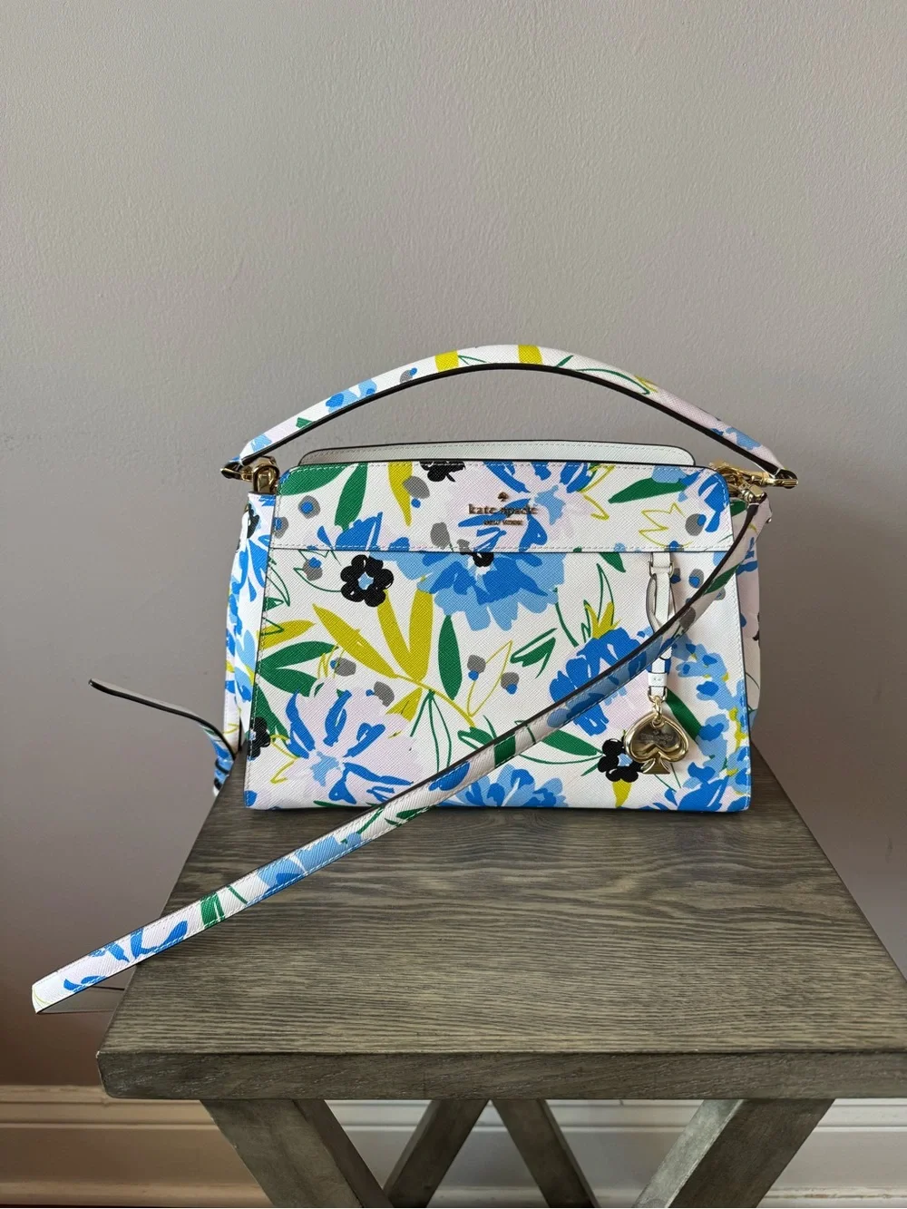 Kate Spade Madison Floral Medium Top Handle 2 Way Satchel Style KK967